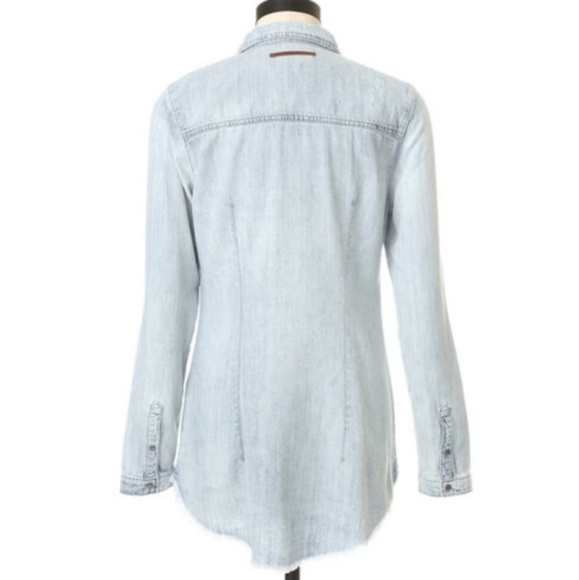 GUESS High‎ Low Denim Shirt - Picture 2 of 3